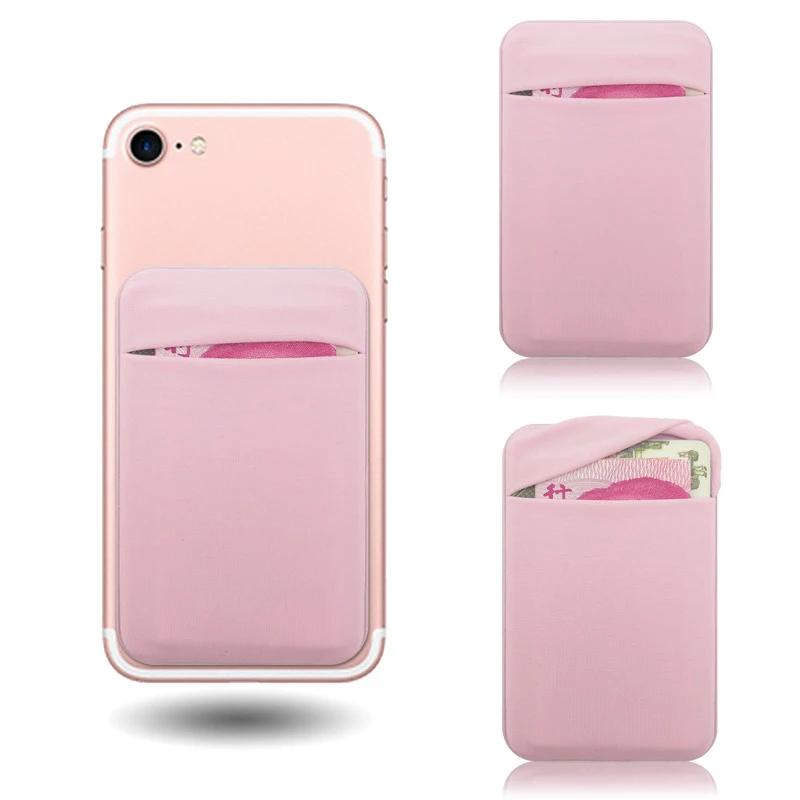 Elastic Stretch Lycra Adhesive Mobile Phone Wallet Case Credit ID Card Holder Pocket Stick On 3M Adhesive Pocket Purse Pouch
