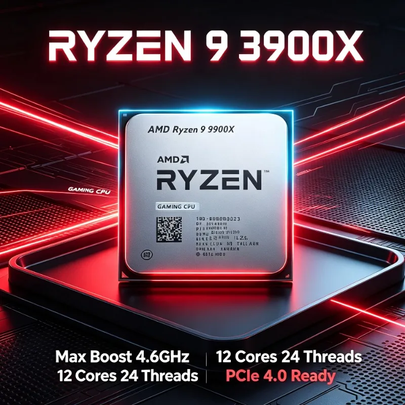 Ryzen 9 3900X AMD Processor Up To 4.6GHz Boost 64MB L3 Cache AM4 CPU For Content Creation and Gaming