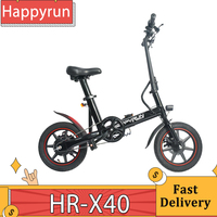 Happyrun HR-X40 Lightweight Electric Bike 350W Motor 36V 6Ah Battery 14 inch Road Tires Ebike 25km Range 25km/h Max Speed