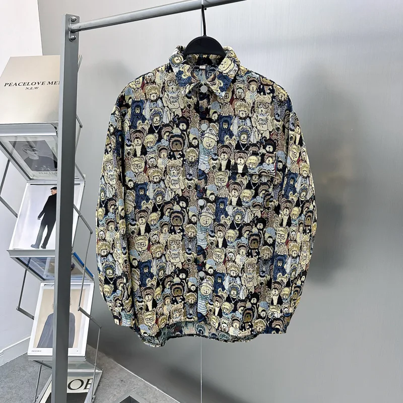 

Модная зимняя мужская одежда с вышивкой медведя, с длинными рукавами и воротником, молодежная верхняя одежда для пар, свободный крой, утепленная