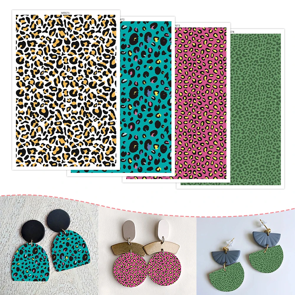 

Soft Ceramic Earrings Water Soluble Disposable Stickers Colorful Leopard Print Pattern For DIY Jewelry Making Decal 2025