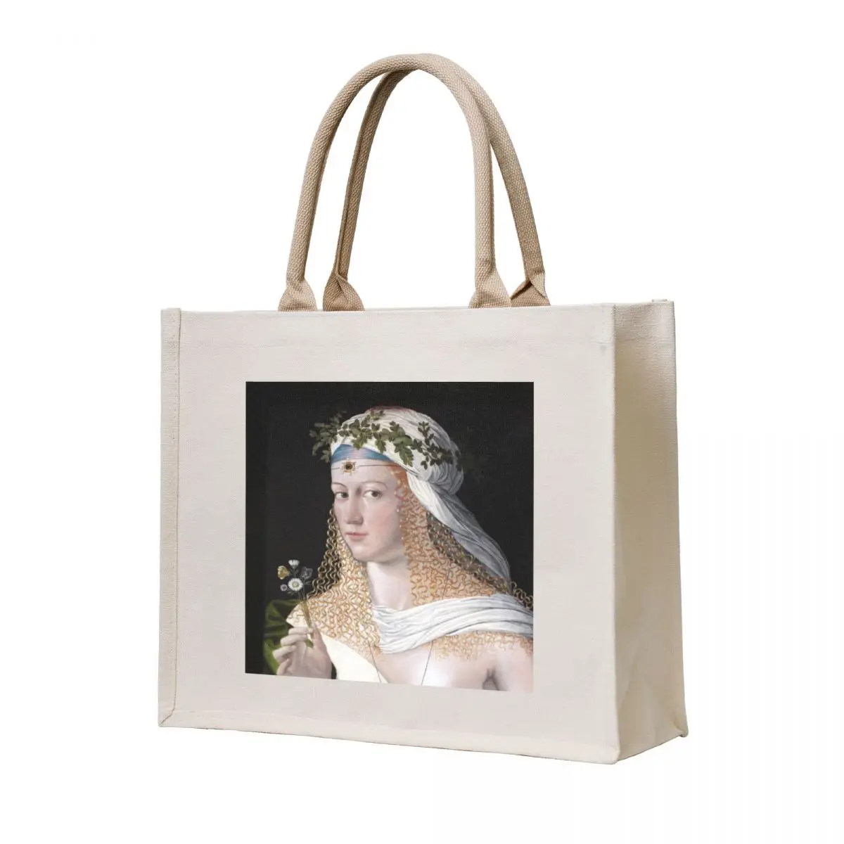 

Portrait of a Woman/ Flora - Bartolomeo Veneto (Lucrezia Borgia) Tote Bag shopping trolley bag Handbags women Beach bag