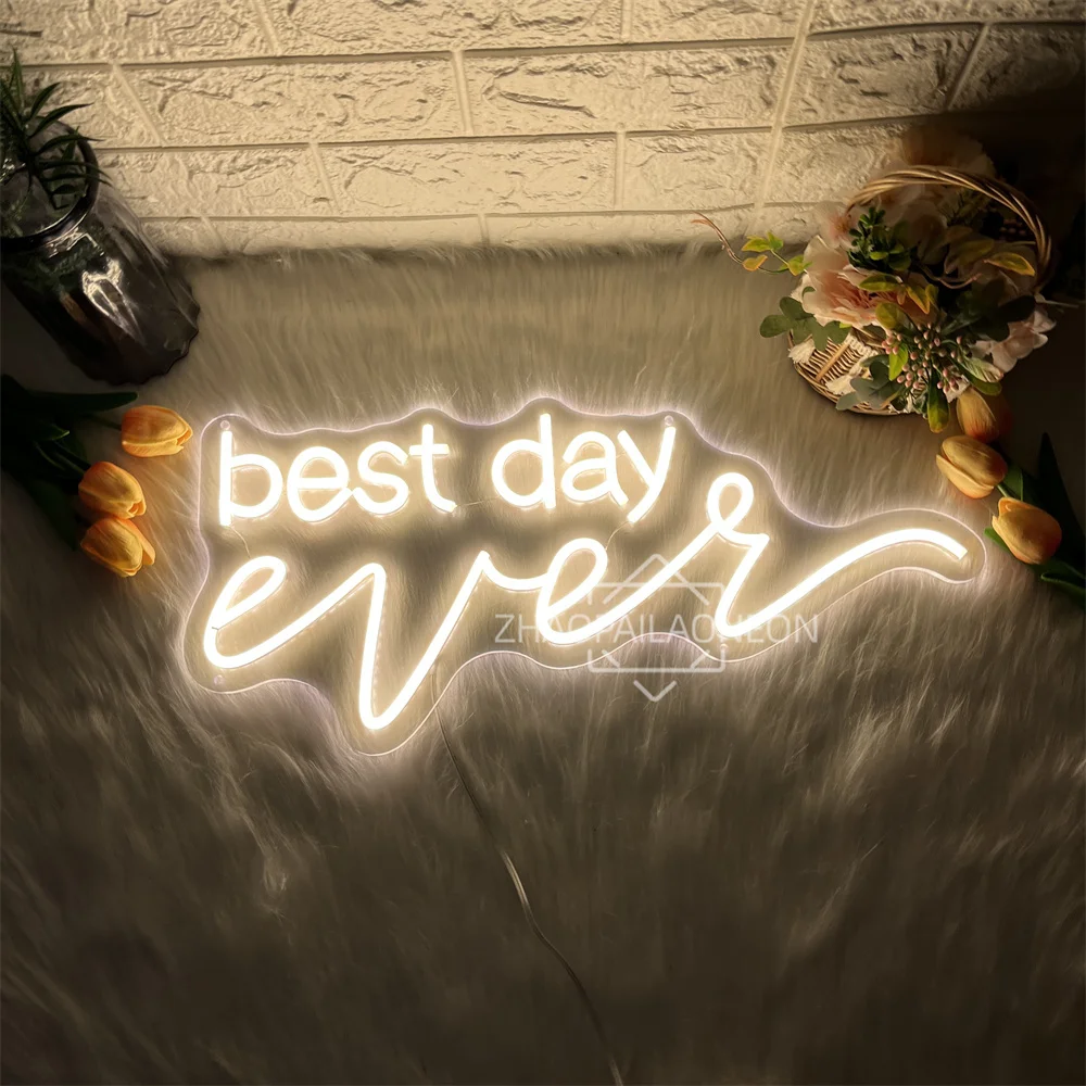 Best day ever Led Neon Sign Party Home Room Wall Decor Neon Sign Birthday Bedroom Party Decoration Gifts Led Lights