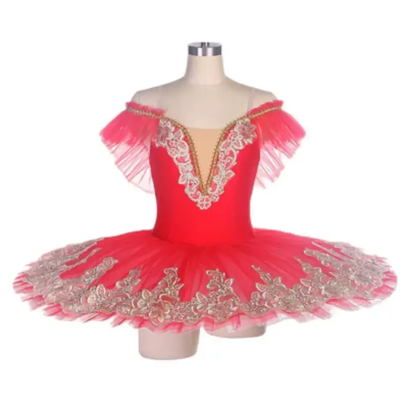 Tutú de ballet profesional para niñas, traje de princesa, vestido de fiesta de bailarina, panqueque, azul, rojo, Morado, rosa, blanco, Lago de los cisnes