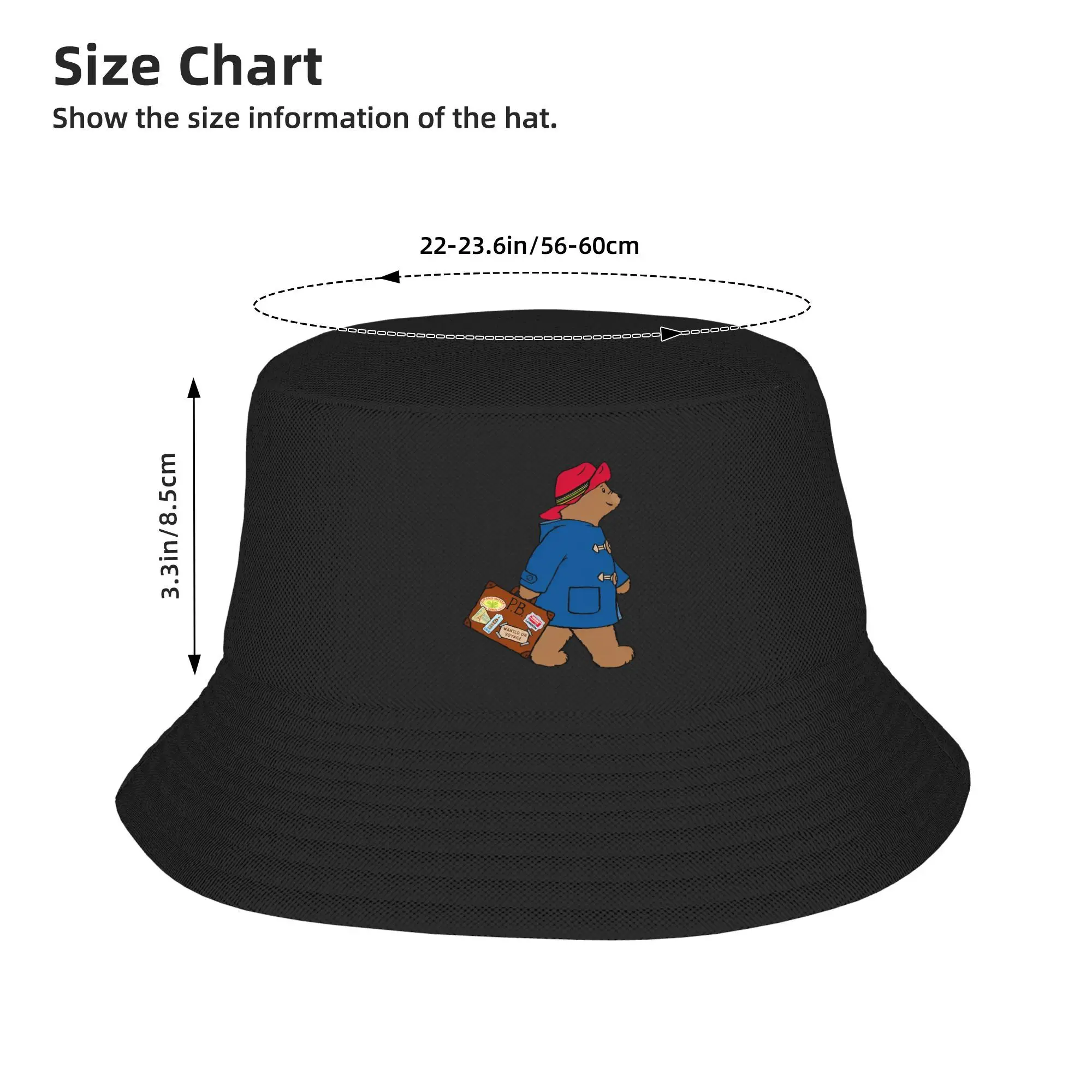 Estilo Bretaña Paddington Bear dibujos animados PB sombrero de cubo Unisex plegable senderismo pesca sombrero verano viaje sombreros Bob