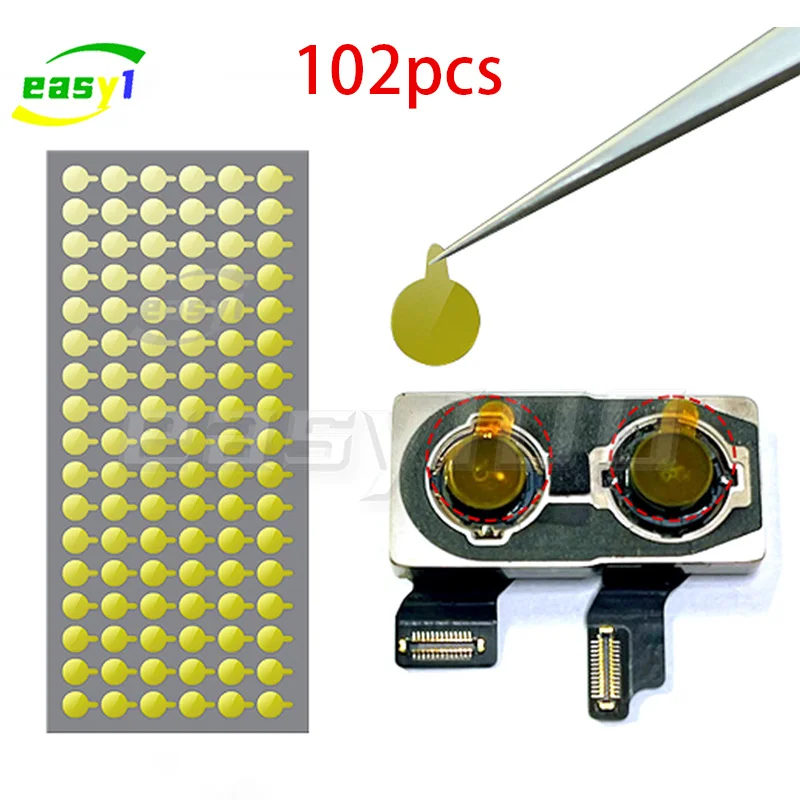 102 Uds pegatina protectora para cámara para IPhone 6G-14Promax reparación de cámara matriz de puntos infrarroja herramientas de protección de repuesto