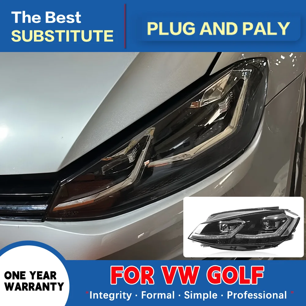 

For VW Golf Mk7.5 Facelift 12V LED Headlight 2017-2020 Auto Headlamp Assembly DRL Dynamic Signal Lens light Golf 7.5 Accessories