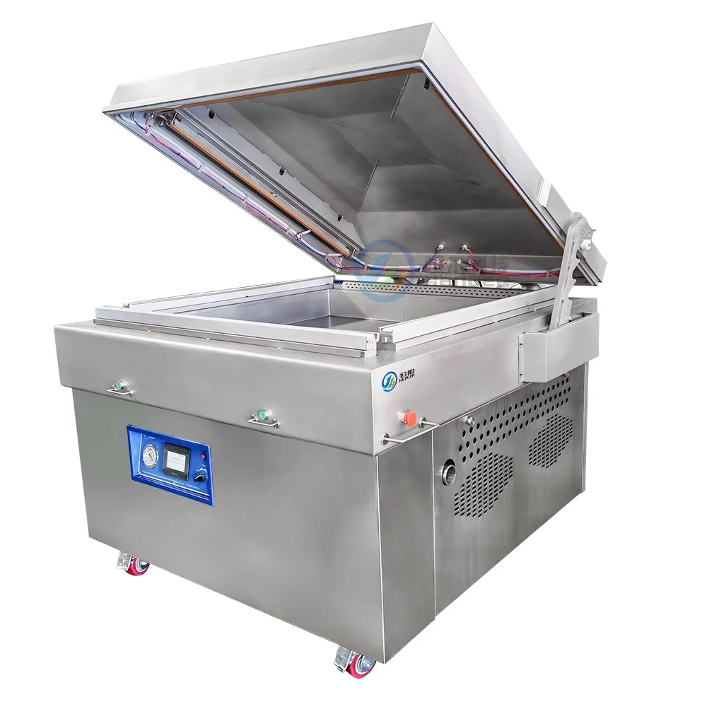 Fully Automatic 304 Stainless Steel Vacuum Machine Large Commercial Food Seafood Pouch Vacuum Sealing Machine Dry/Wet Dual-use
