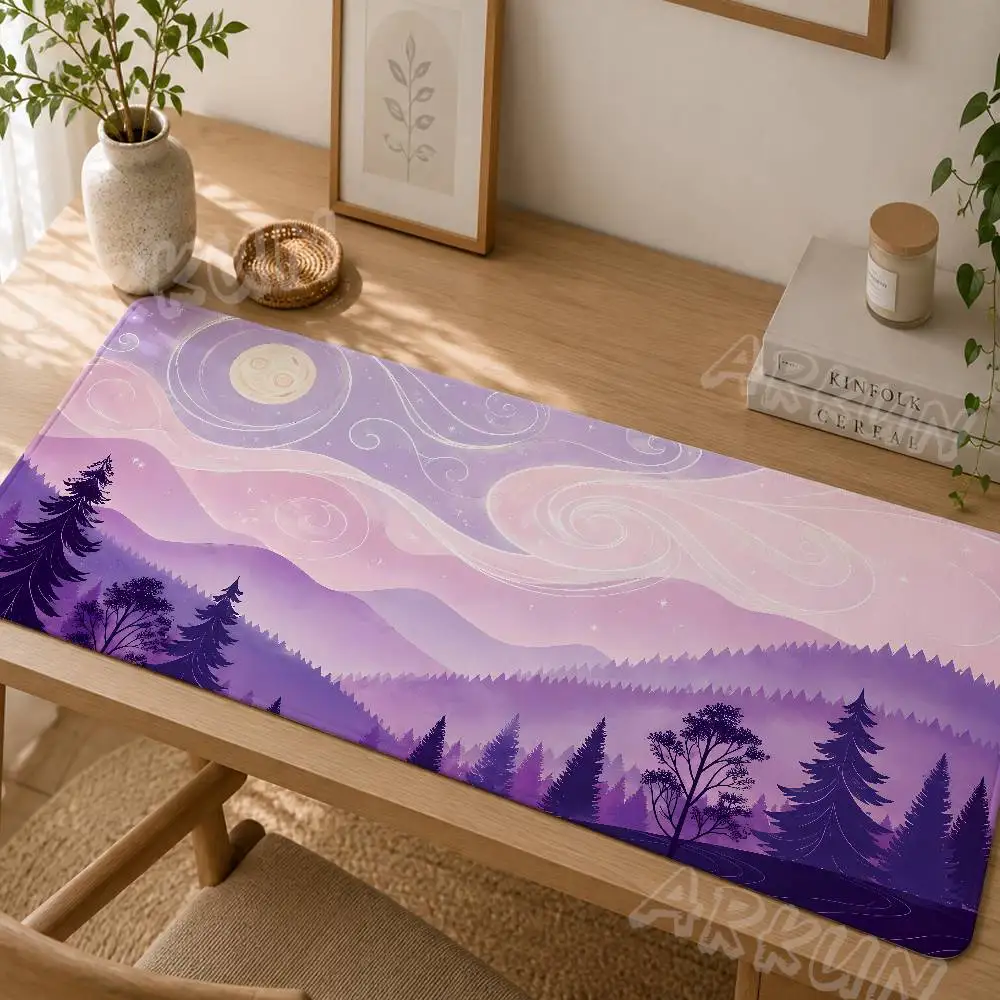 

Fantasy Landscape Mouse Pad Moonlight Mountain Gaming Mousepad XL Large Desk Mat Aesthetic Nature Keyboard Pad Desk Decor