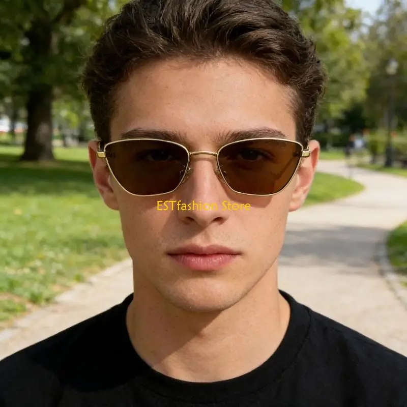 Y5GC Hiphop Square Frame Sunglasses UV400 Protections Antique Eyewear For Adult Teens