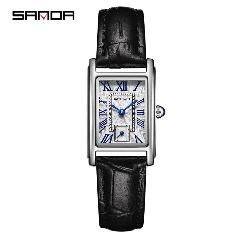 

Sanda 1116 New Fashion 2024 Elegant Design Rectangle Dial Water Resistant Quartz Movement Business Women Analog Wrist Watch