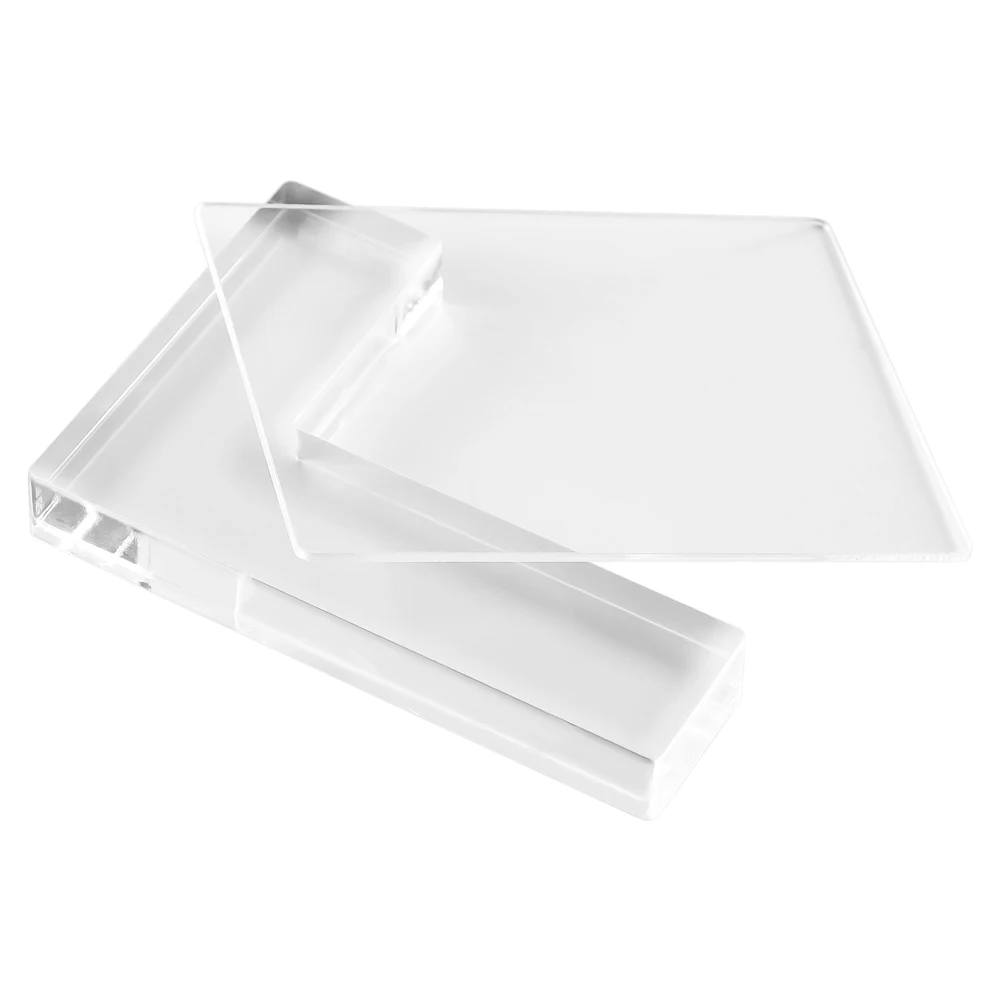 Small Clear Acrylic Stamp Positioner Kit 2pcs/set Wood Stamp Positioning Tool for DIY Stamping Platform Card Making Project