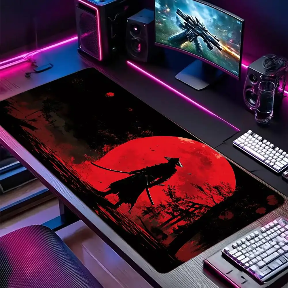 

Коврик для мыши Red Sun Warriors, большой, для компьютера, офиса, игрового стола, XXL, резиновый, противоскользящий, для игровой клавиатуры и мыши, длинный настольный коврик