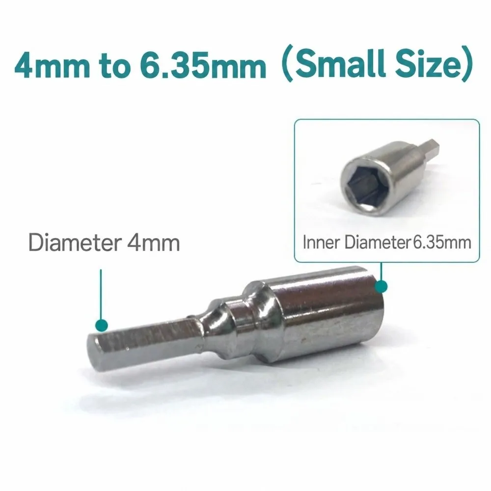 1/2Pcs 6.35mm To 4mm Bit Adapter Socket Hex Shank Magnetic Hex Shank Adapter Insert Bit Magnetic Bit Holder Phone Repair
