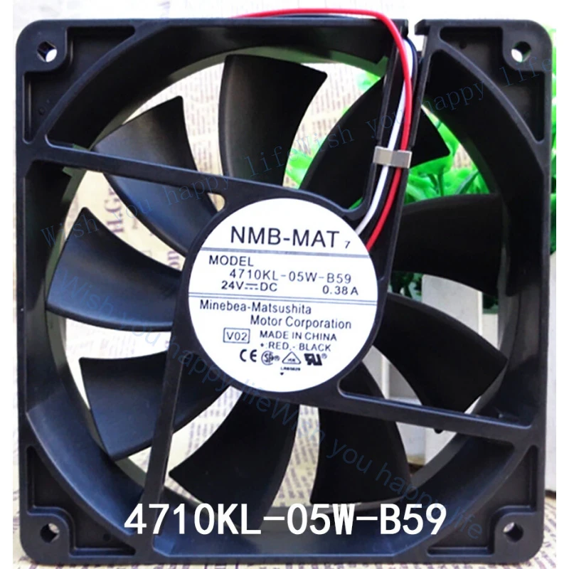 LL  for NMB-MAT radiator 4710KL-05W-B59 24VDC 0.38A 120*120*25mm High-Airflow Server Fan