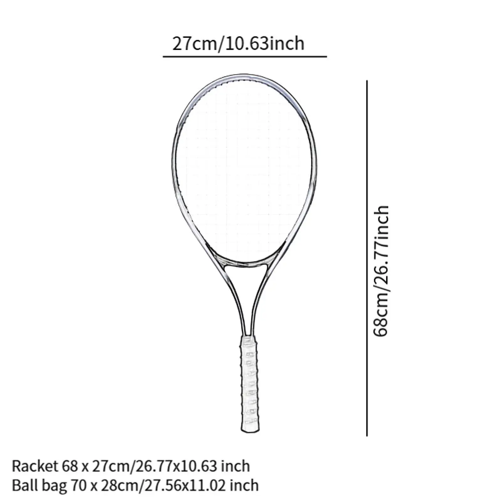 Raqueta de tenis a prueba de golpes, agarre antideslizante profesional para entrenamiento en jardín y playa