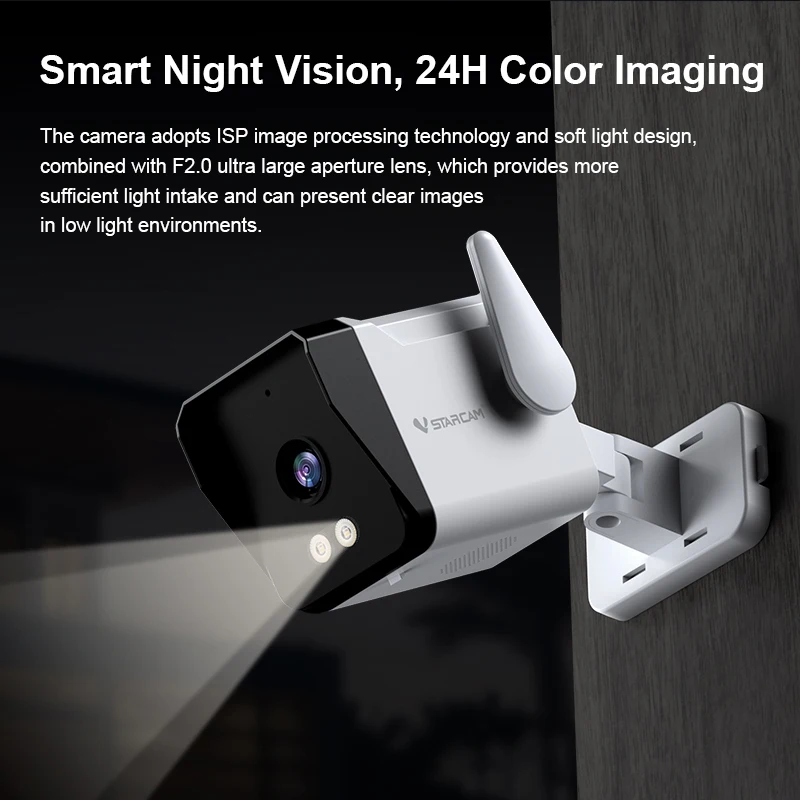 Vstarcan Security Bullet Camera 3MP Outdoor Waterproof Vandal-proof AI Humanoid Absent Detection Wifi Smart Home