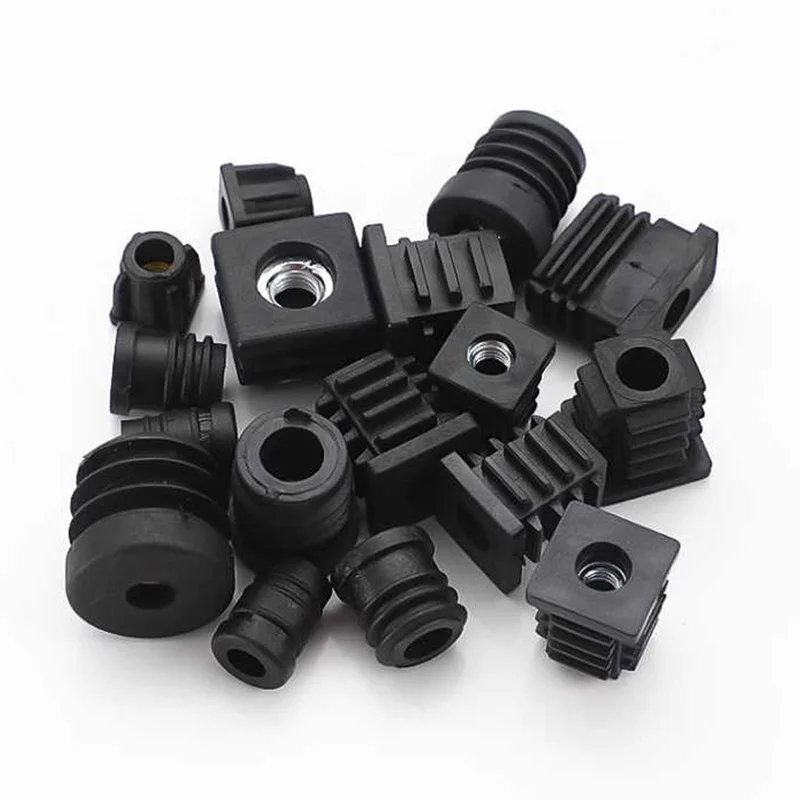 4Pcs Black Plastic Round Caps M6 M8 M10 Hole Nut Plug Protection Gasket Dust Seal End Cover Caps For Chairs Furniture Accessory