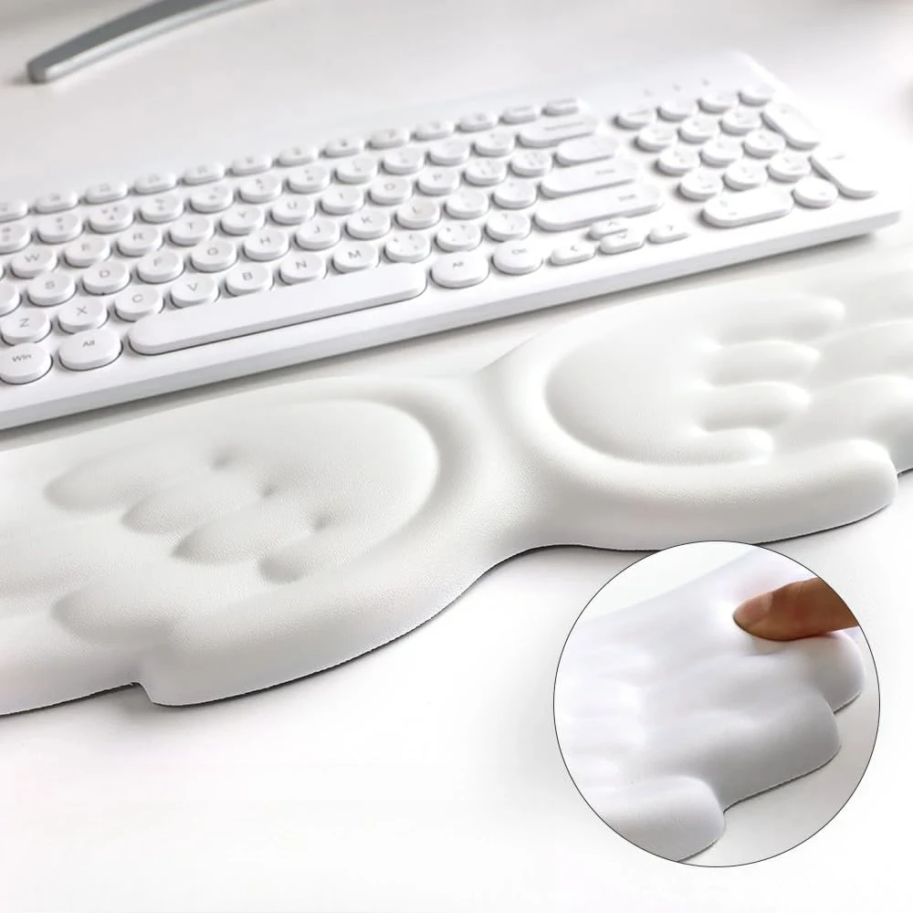 Tapis de souris ergonomique pour clavier d'ange, repose-poignet et tapis de souris, réduit la douleur au poignet, pour le bureau et les jeux, aile d'ange, mémoire pour