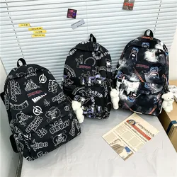 Korean Version of Cute Graffiti Middle School Student Schoolbag Lightweight Waterproof Girl's Backpack Computer Bag