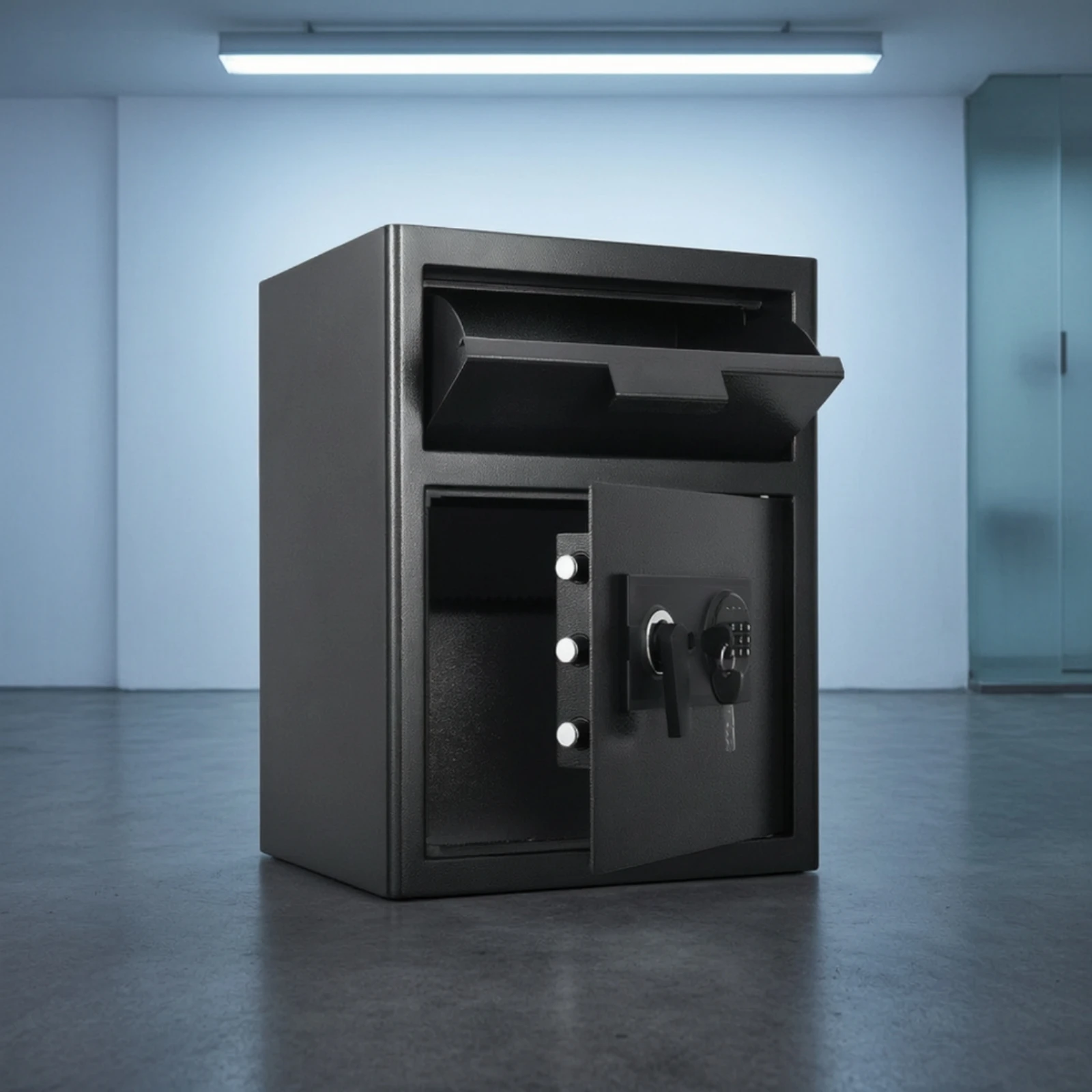 Package Drop Box with Keypad Sturdy Parcel Drop Box Parcel Safe Electronic Mailbox Metal for Homeowners, Porch, Doorway