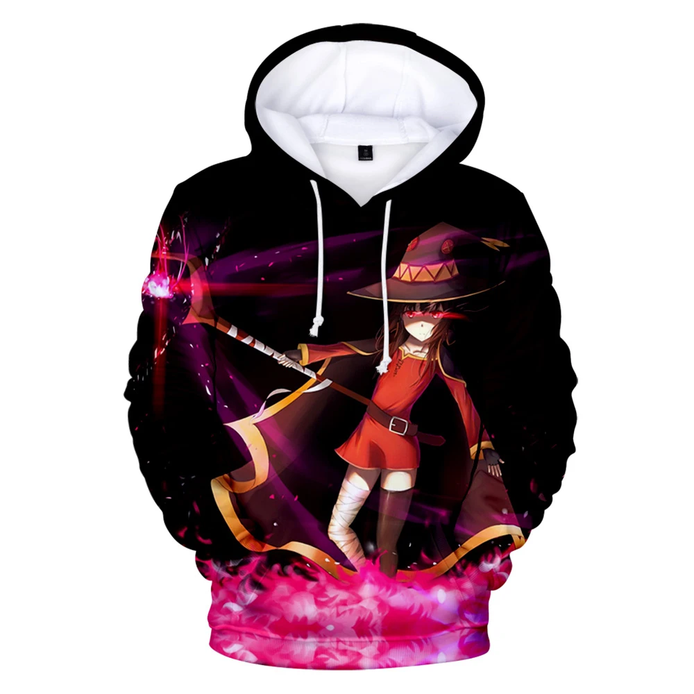 Sweatshirts 3d Printed Megumin Konosuba Pattern Long Sleeves Daily Hoodies Kids Novelty Tops Comfortable Autumn Winter Pullover