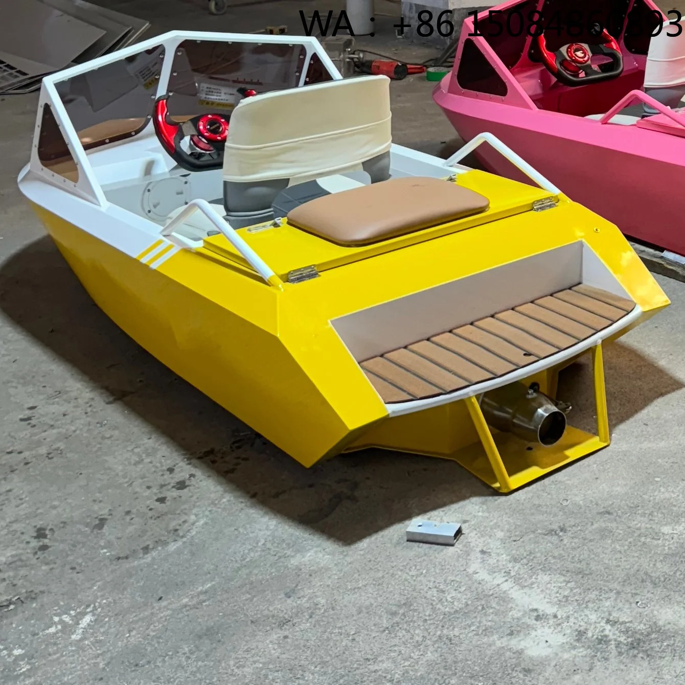 Easy Store Portable Mini Water Karting Boat, Compact Frame Stable Power Component For Outdoor Water Park Surf Fun