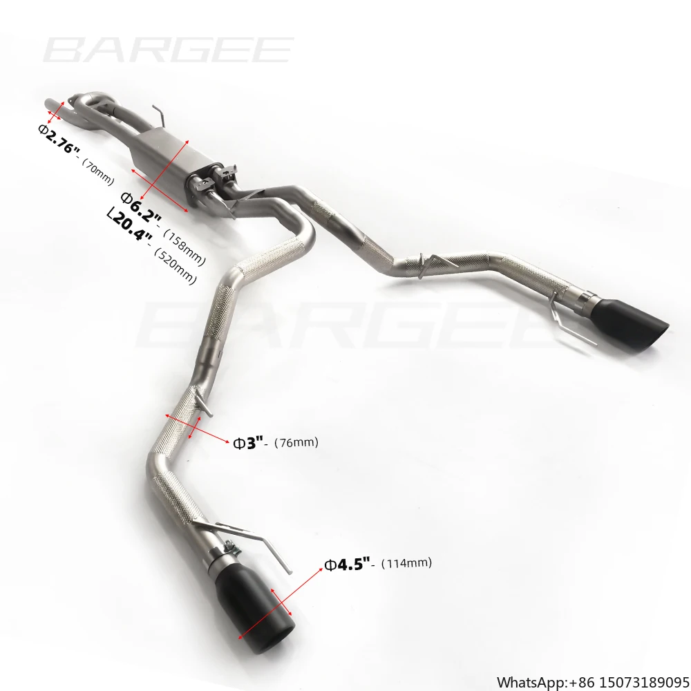 

Выхлопная система Bargee Valvetronic Remote Valve EXHAUST CATBACK для Raptor F150 3.5TT 2022 из нержавеющей стали