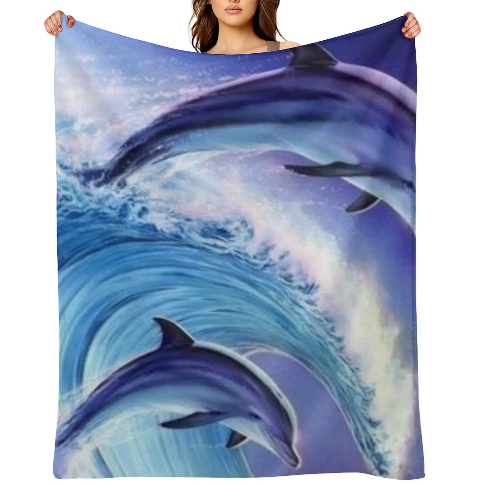 

Tie Dye Dolphin Throw Blanket Loose Designers Sofa Weighted Blankets