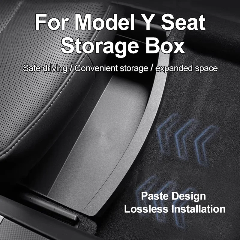

For TSL Model Y Under-Seat Storage Drawer Organizer Box TPE Storage Container for Interior Accessories Car Interior Refresh