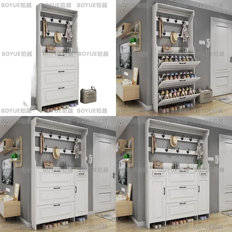 Ultra Thin Shoe Cabinet Large Capacity Entryway Storage Rack Simple Modern Foyer Organizer for Living Room Balcony Porch