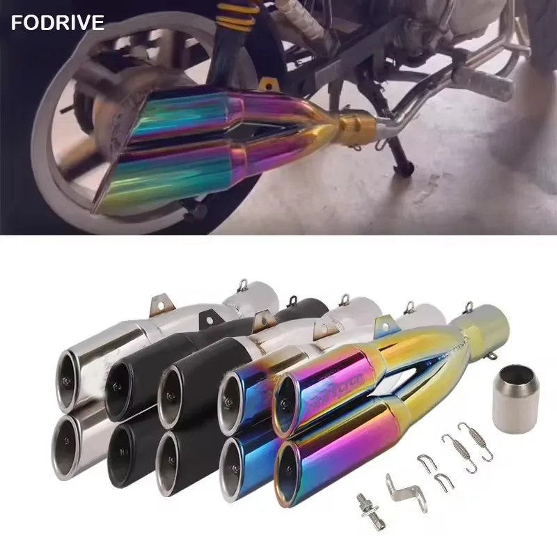 

Motorcycle Exhaust Modified Muffler With Removable Double Holes Espace Moto DB Killer For CBR500 GSX750 NINJA400 502C