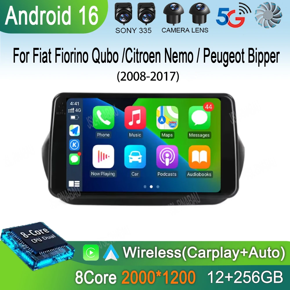 Android 16 For Fiat Fiorino Qubo For Citroen Nemo For Peugeot Bipper 2008 - 2017 Car Radio Stereo Multimedia Player Stereo - view 2