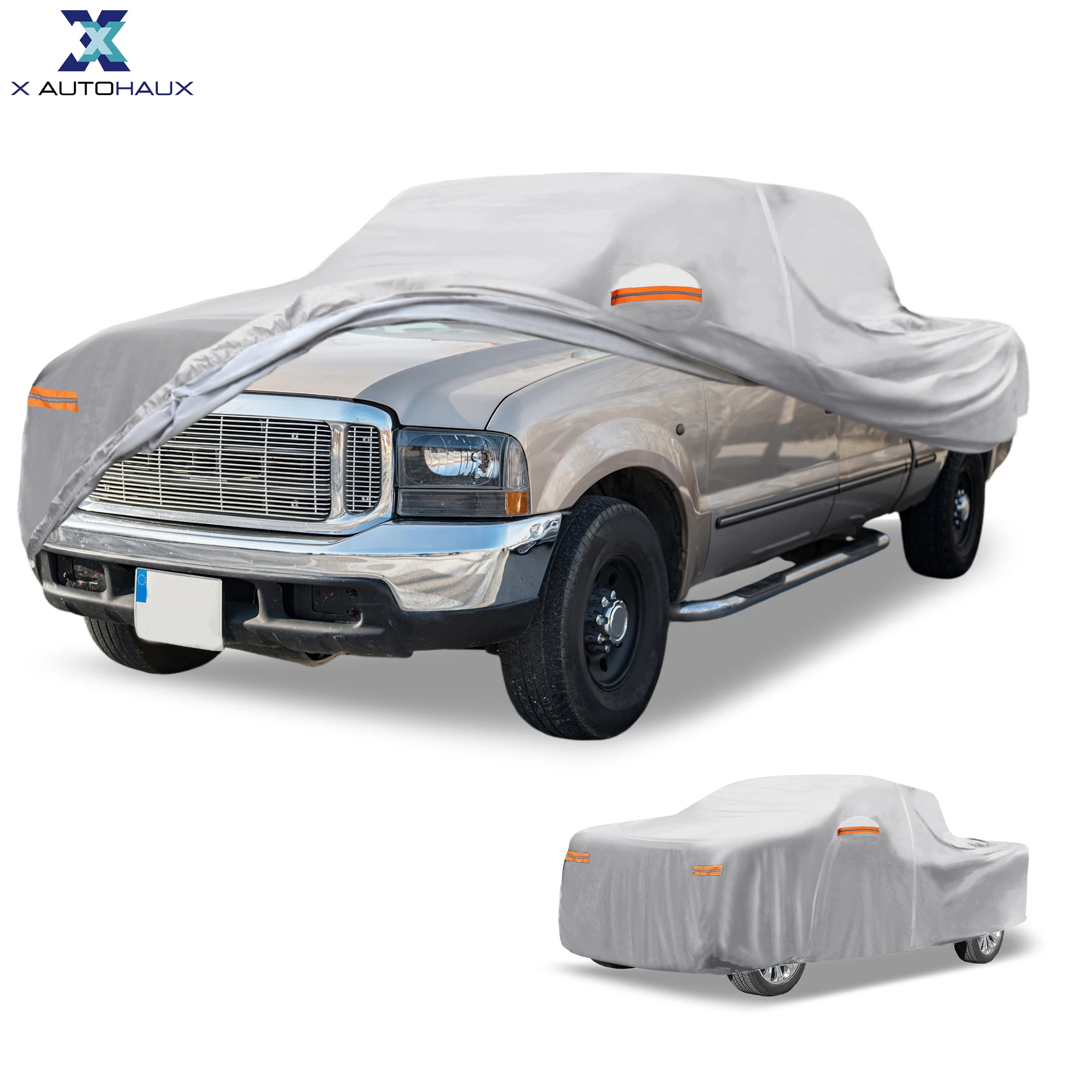 

X Autohaux Универсальный чехол для грузовика, водонепроницаемый уличный полный внешний чехол, алюминиевая пленка, хлопок для грузовика, длина от 220 до 266 дюймов