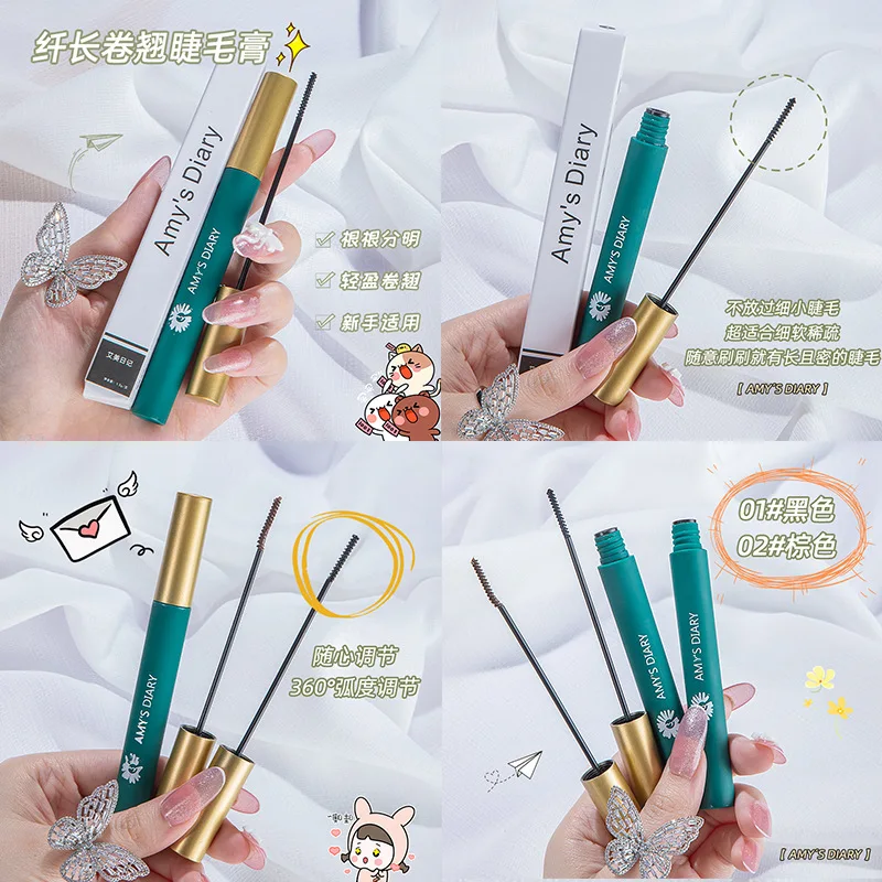 

Mascara Black Lash Eyelash Brush 3D Silk Thick Curling Lengthening Eyes Lashes Beauty Makeup Long-wearing Gold Color Mascara