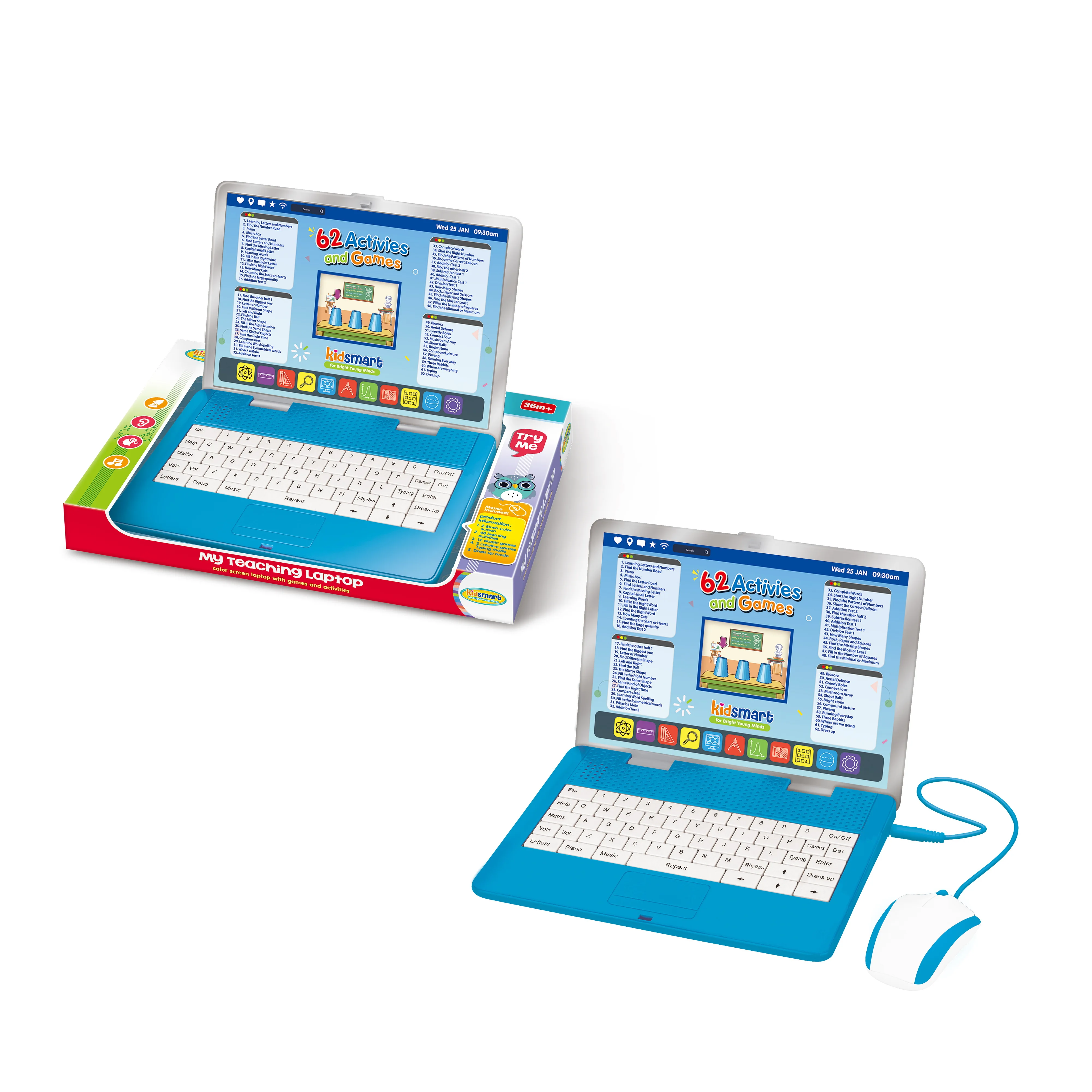 

Versatile children's educational toys with 2.8-inch color screen, including 61 activities and games to learn children's laptops