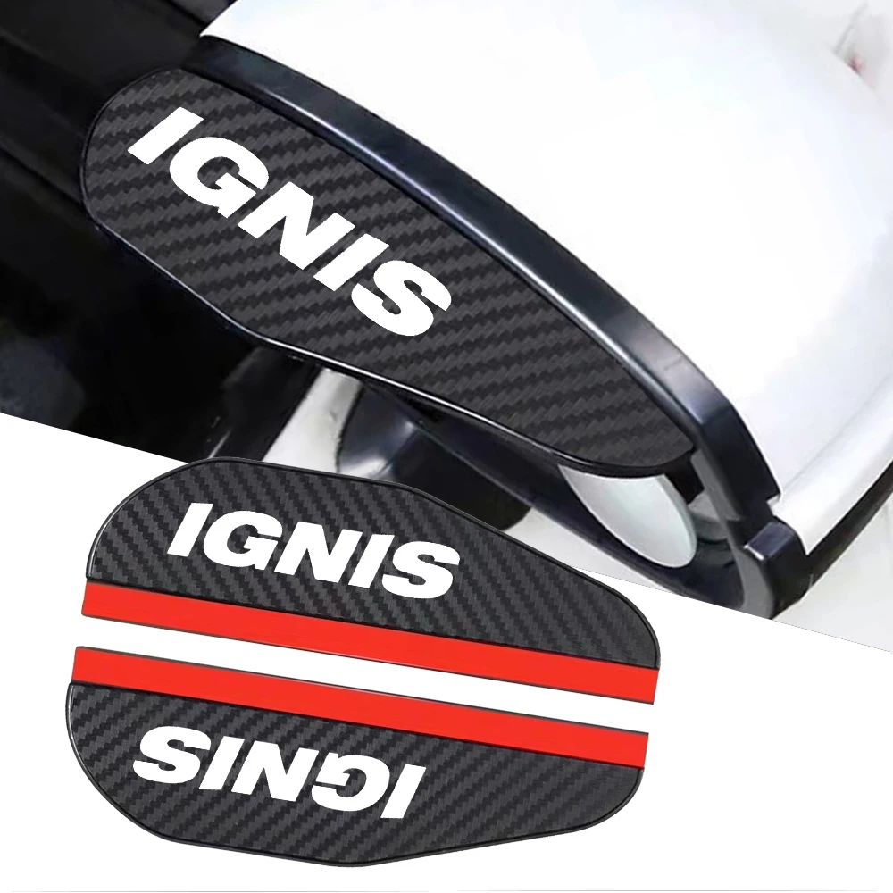 2Pcs Carbon Fiber Car Rearview Mirror Eyebrow Rain Cover for Suzuki IGNIS Car Accessories