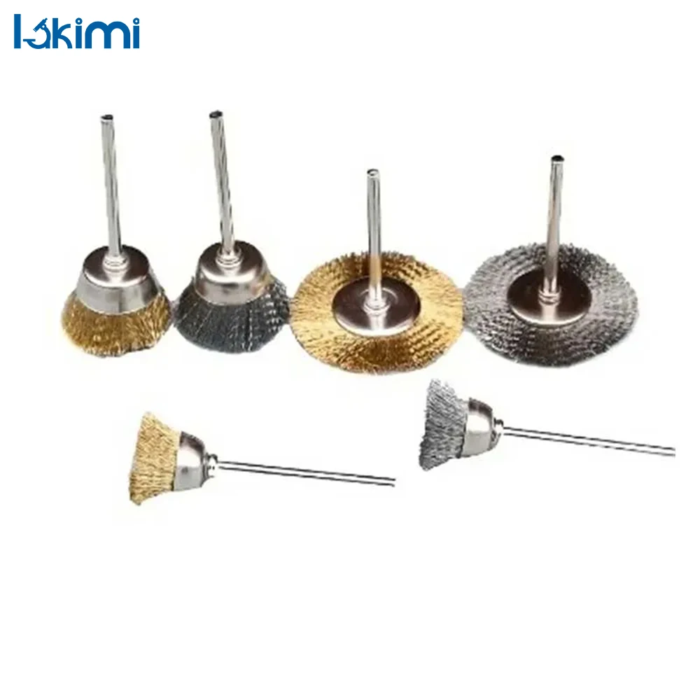 

9pcs Steel Wire Brass Brush, T-shaped Rotary Tool Brush, Electric Dremel Drill Bit Polishing Grinding Wheel Accessories LK-AA138