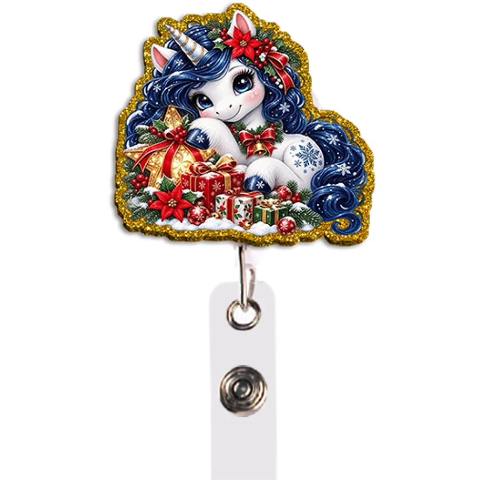 Colorful Fantasy Unicorn Badge Reel Set of 9 Retractable Unique Gift for Christmas Lovers and Collectors