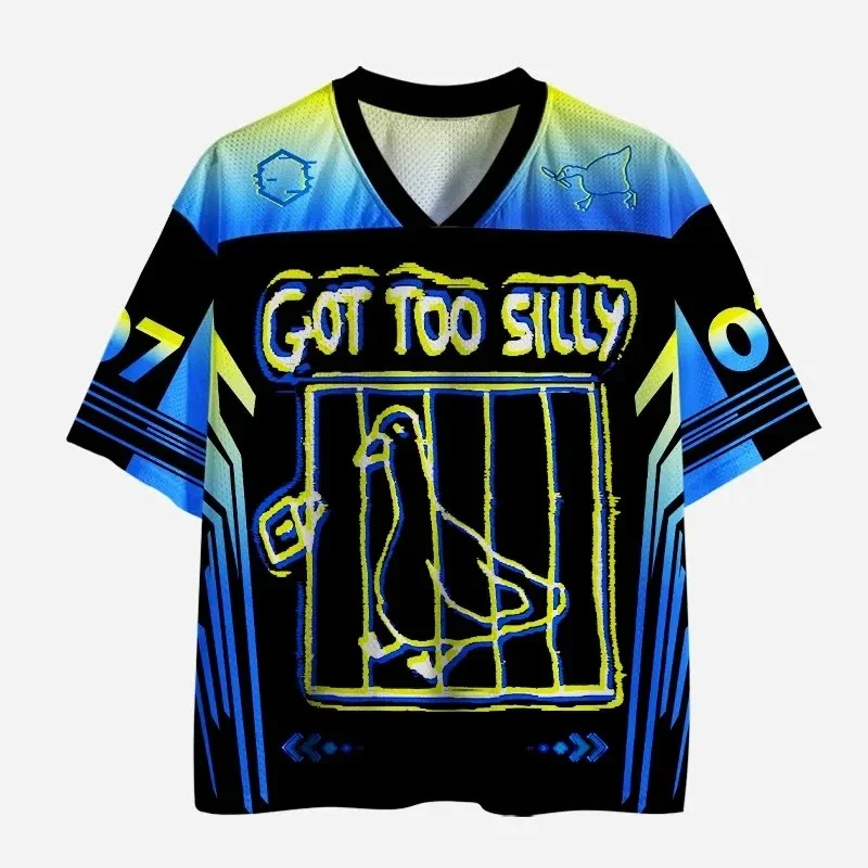 New Trendy Sporty Casual T-shirt, Neon Graffiti Pigeon Loft Print, Gradient Color, Unisex Hip-hop Outdoor Street Style Top.