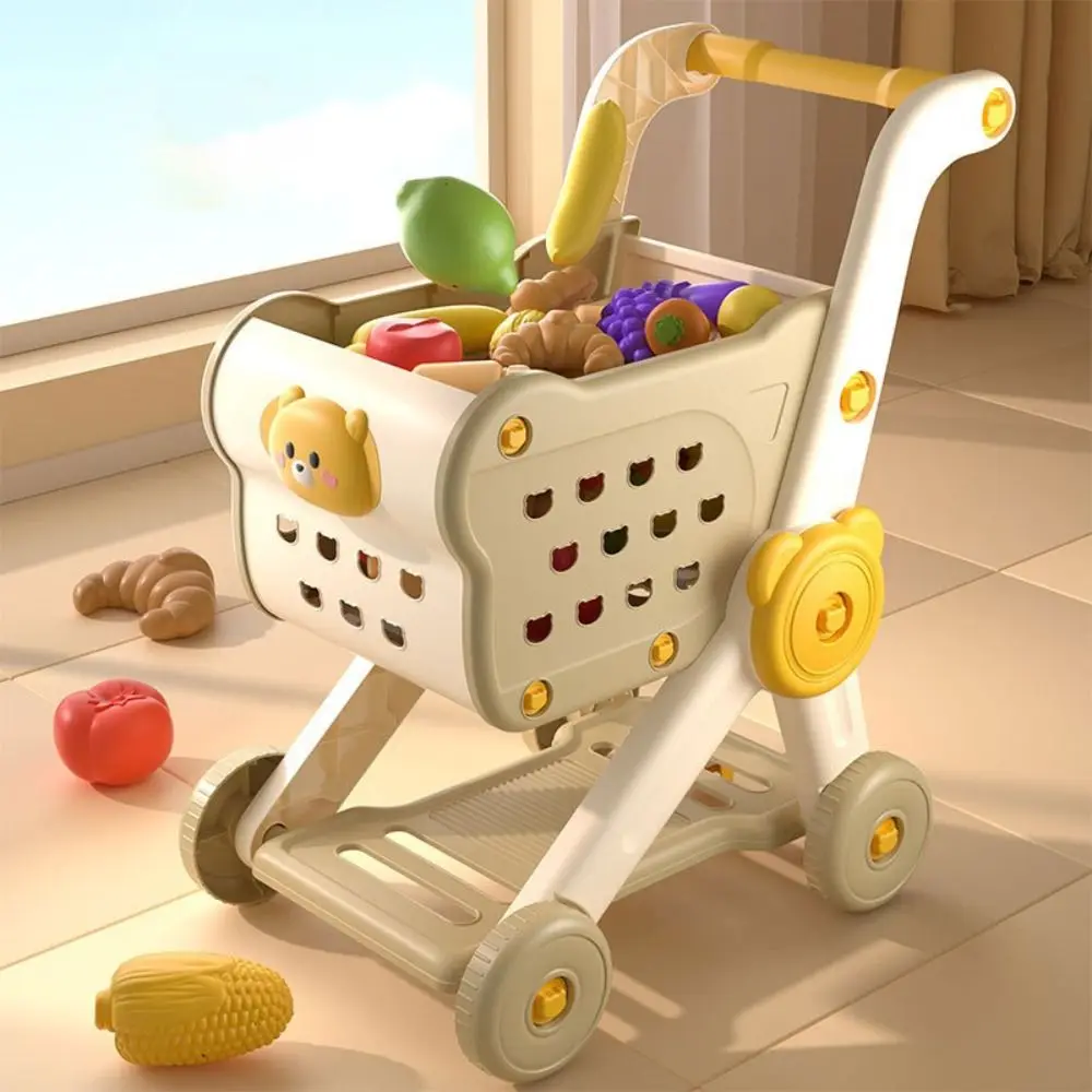 Carrito de compras de tamaño Mini, juguete de fruta simulada, comida, verduras, supermercado, diseño de carrito de mano, juguete educativo, juego para niños pequeños