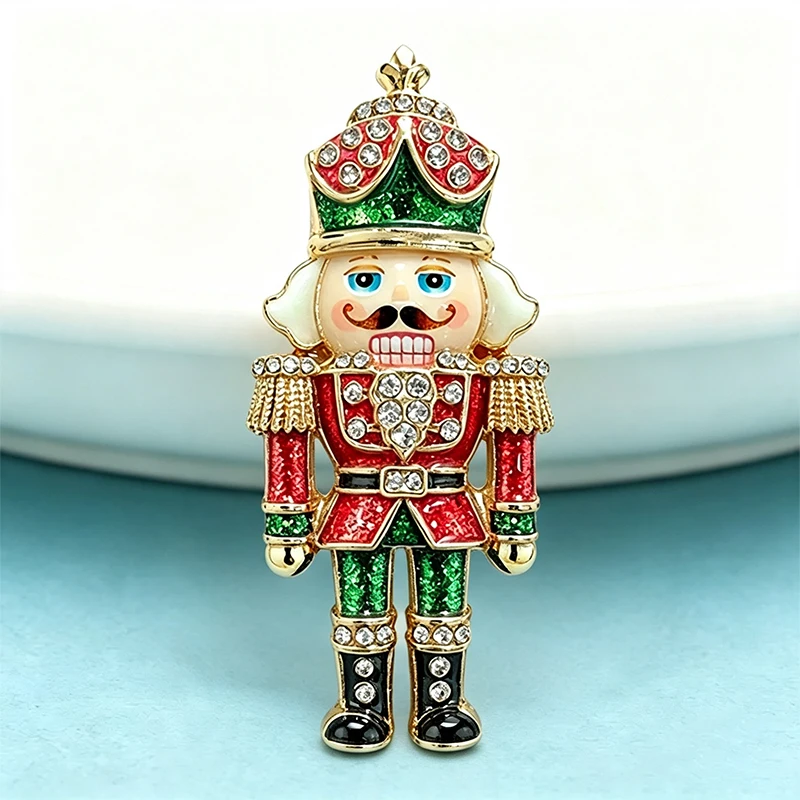 Wuli&baby Schöne König-Figur-Broschen für Damen, Unisex, 2-farbige Strass-Krone, königliche Königsbrosche, Party, Freizeit, Brosche, Geschenke – Detail 6