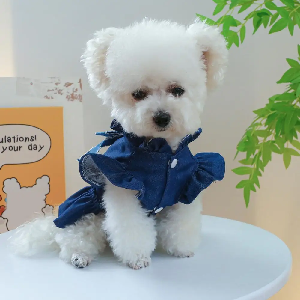 

Pet Dress with Bowknot Decoration Elegant Pet Dress with Decorative Bowknot Stylish Pet Dress Charming Denim for Dogs for Small