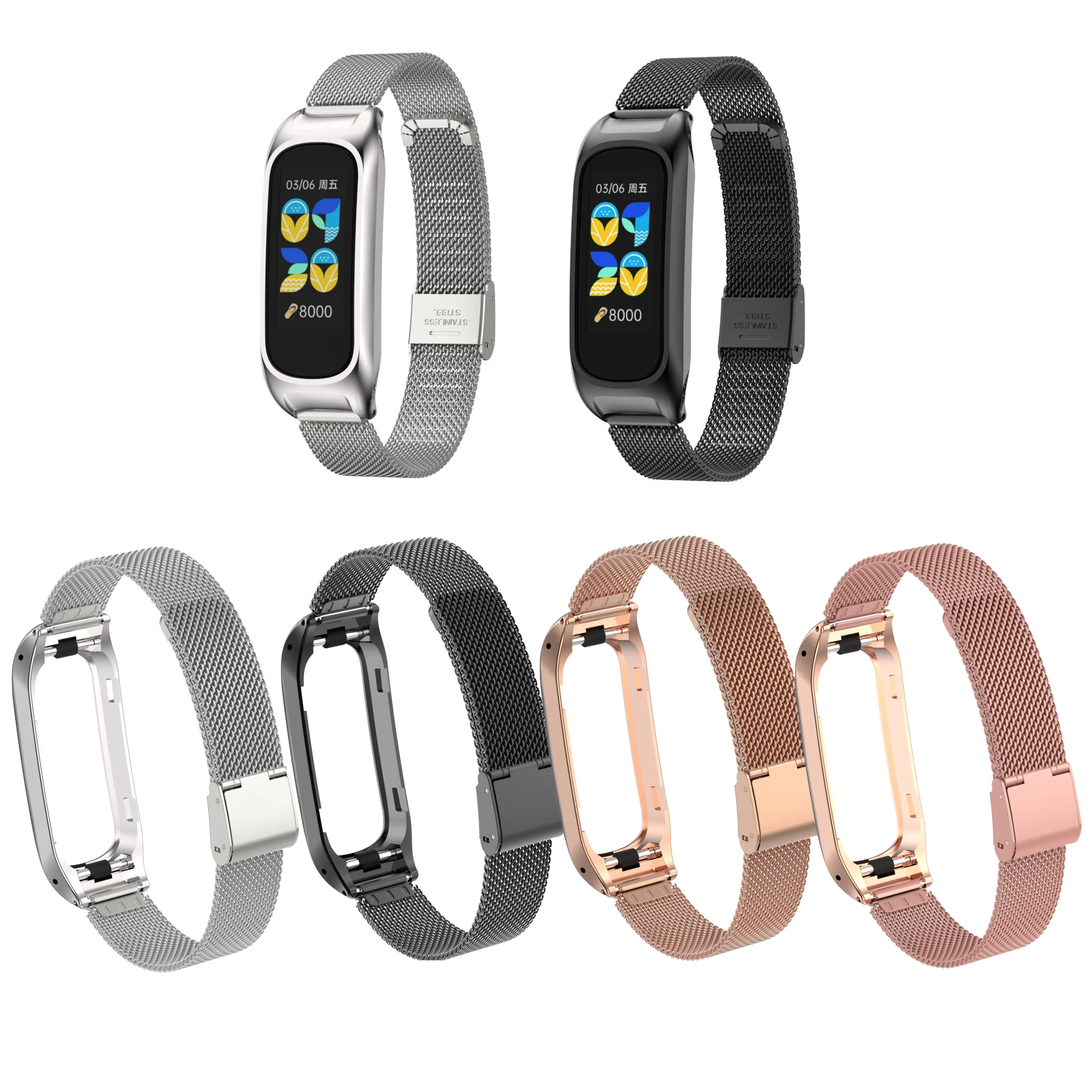 Steel Mesh Loop Stainless Steel Watch Band Strap For OPPO Band eva Smart Watch bracelet Wrist band strap