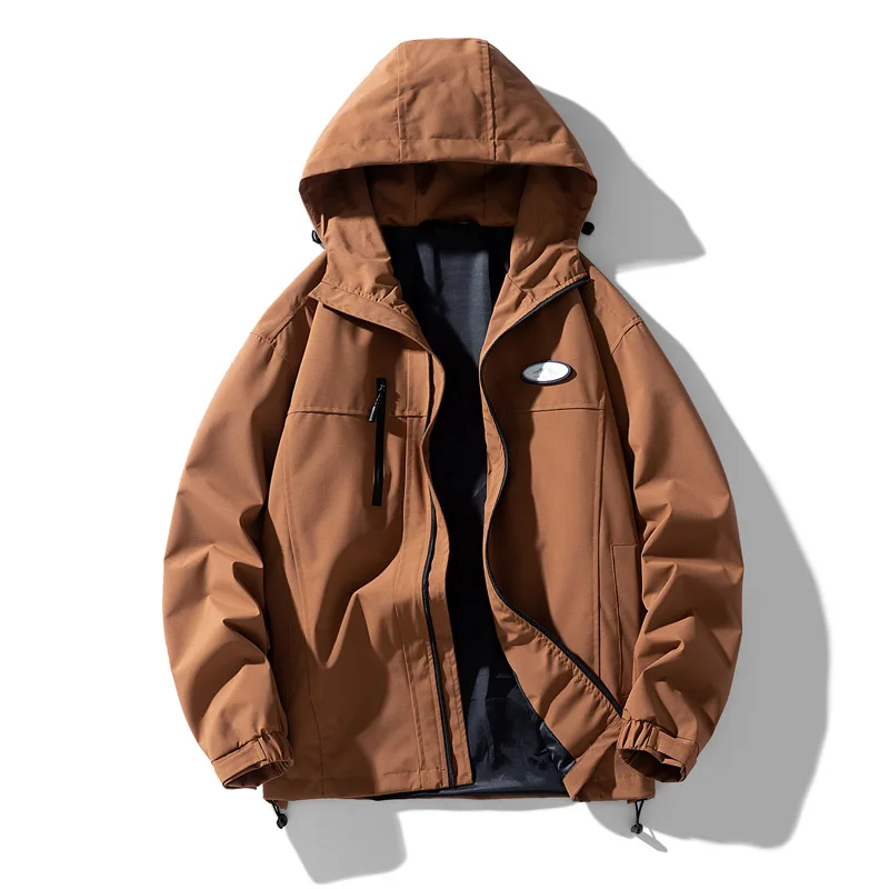 Cortavientos versión coreana para hombre, abrigo deportivo informal versátil para exteriores, chaqueta de diseño con cremallera en el pecho, Color sólido, otoño