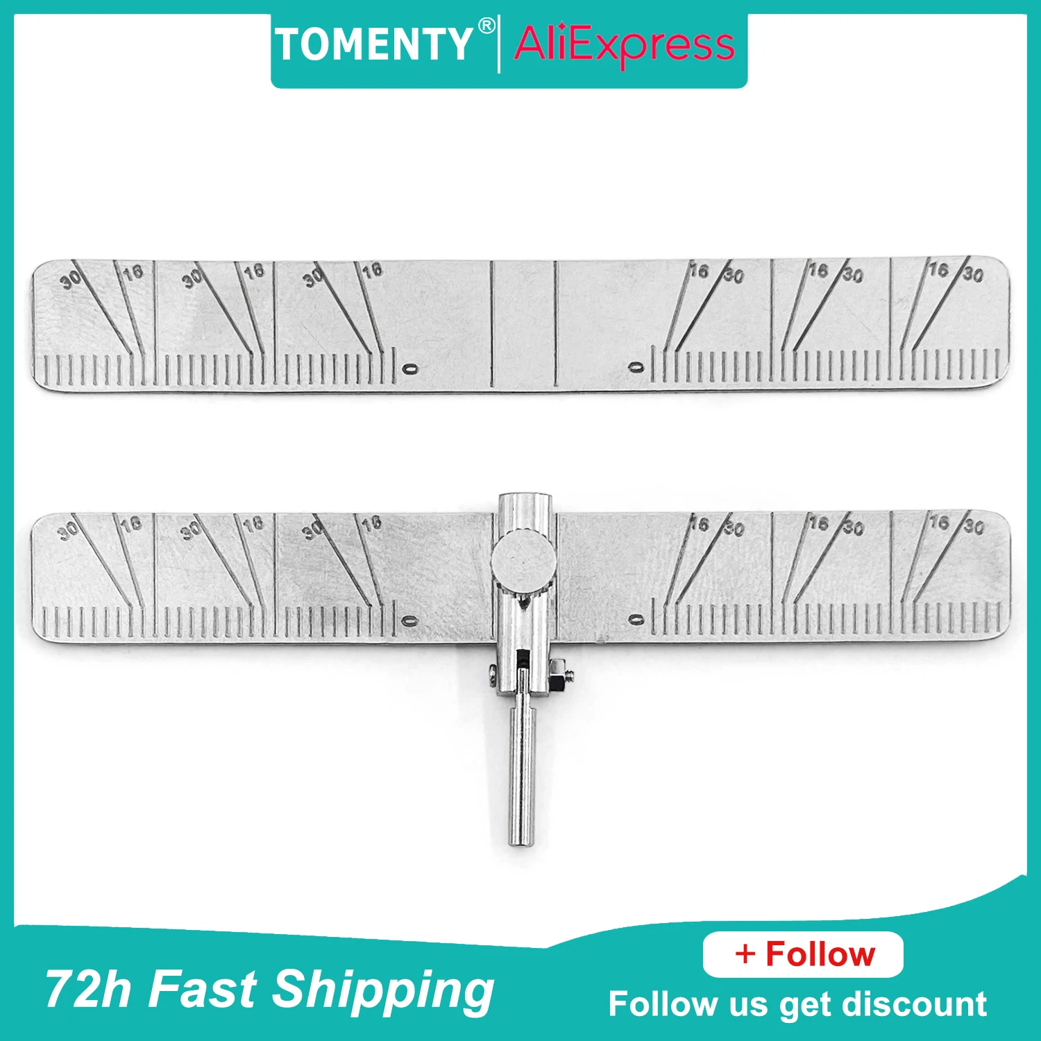 

TOMENTY Dental Measuring Ruler Implant Locating Guide Bendable Locator Angle Ruler Autoclavable for Dental Lab Dentist Tools