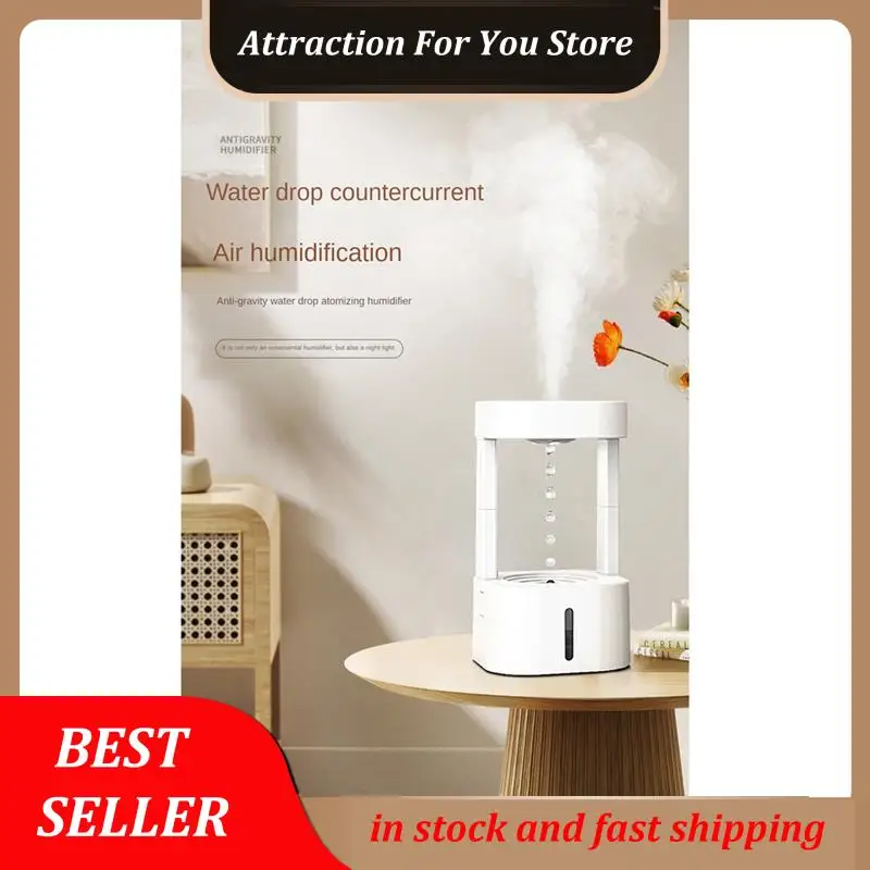 

Hot Selling Portable Water Drop USB Humidifier Diffuser 580ML Antigravity Humidifier Aromatherapy Mist Maker For Bedroom White L