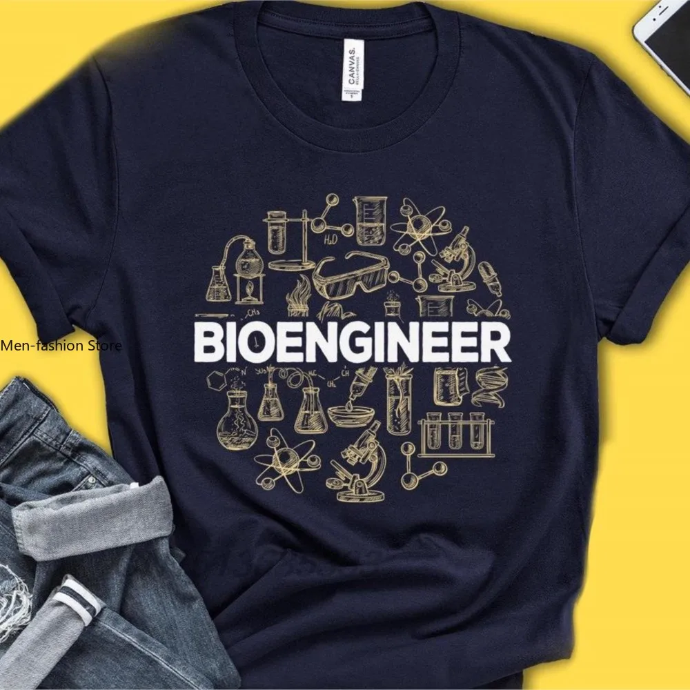 Bioengineering Vinatge T-Shirts Creative Biomedical Engineer Gift Tee Shirts Unisex Premium Cotton Oversized T-shirts Adult