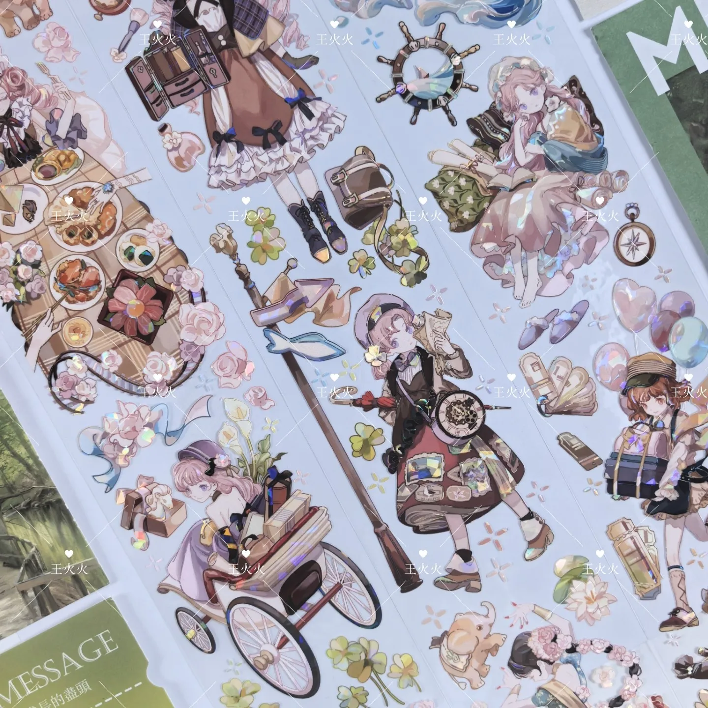 

E Cm, Dream Tour, Cute Girl Card Diy Scrapbook Beautiful Girl Journal Collage PET1 Loop Washi Pet Tape Sample