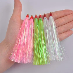 21/42/60PCS Fishing trolling lures Teasers skirts bait Saltwater Mylar Flash bucktail Jig bait Rigs Bass Trout Fly Fishing Lure
